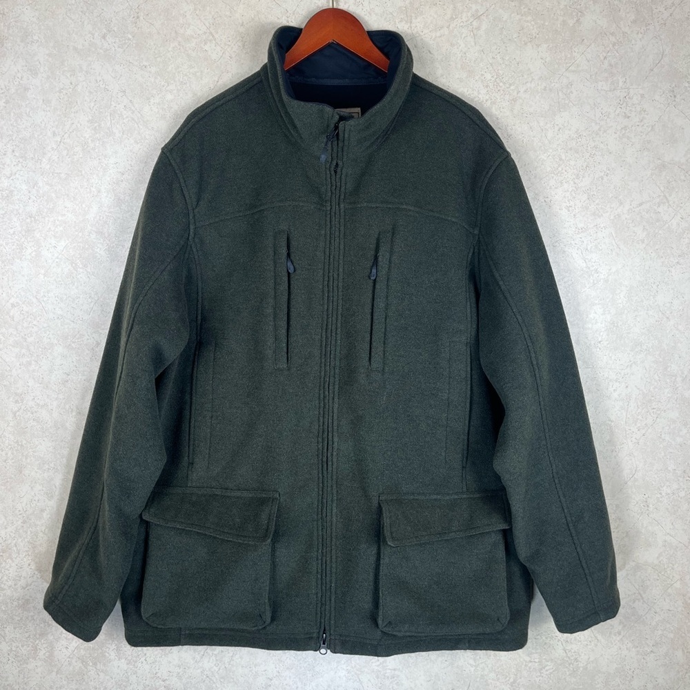 LL Bean Men’s Wool Blend Green Jacket Size XXL